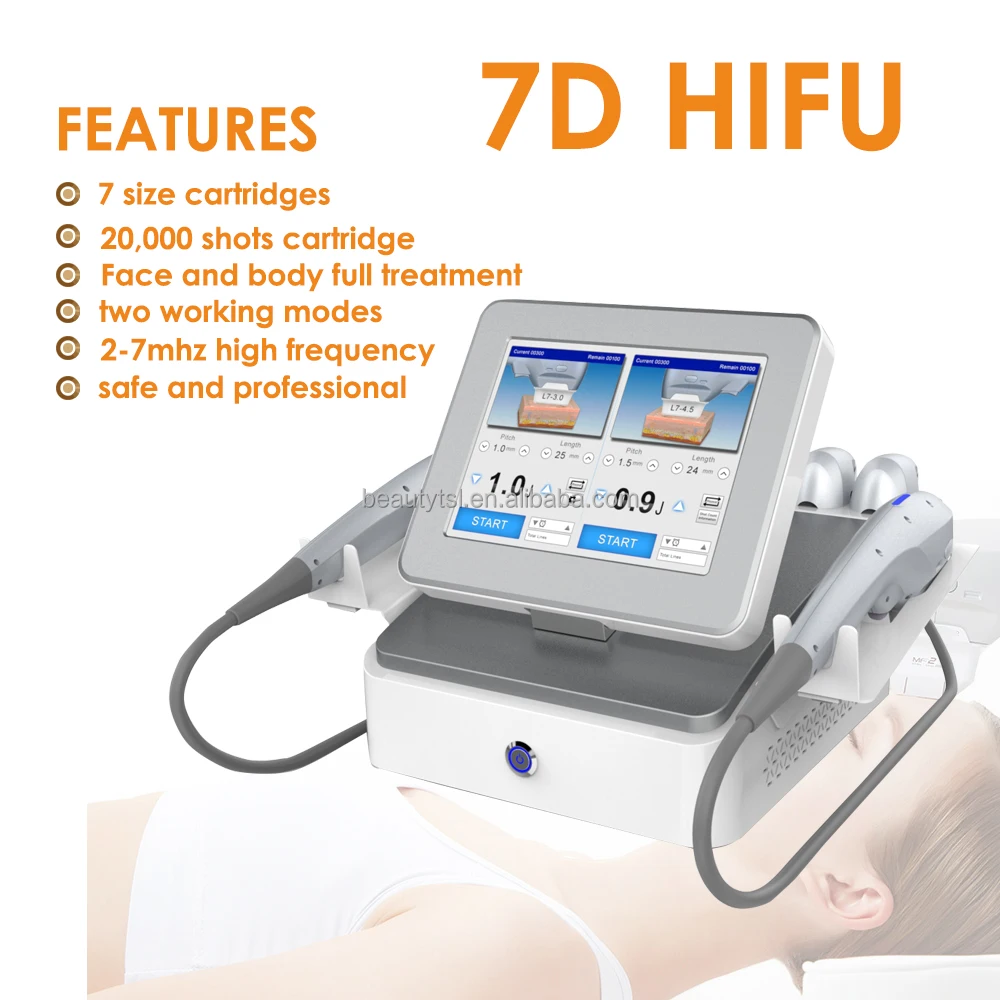 2022 Professional dual handle 7 D medical korea smas hifu 7d facial lifting machine 6D 7D hifu machine
