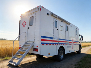 Ambulance équipée 6x4, véhicule mobile hospitalier avec postes de travail informatiques pour la référence médicale - Product Image 2