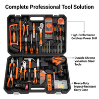 Kit d'outils professionnel CRV complet de 136 pièces pour la maison et l'automobile avec perceuse sans fil, ensemble d'outils multifonctionnels pour mécaniciens