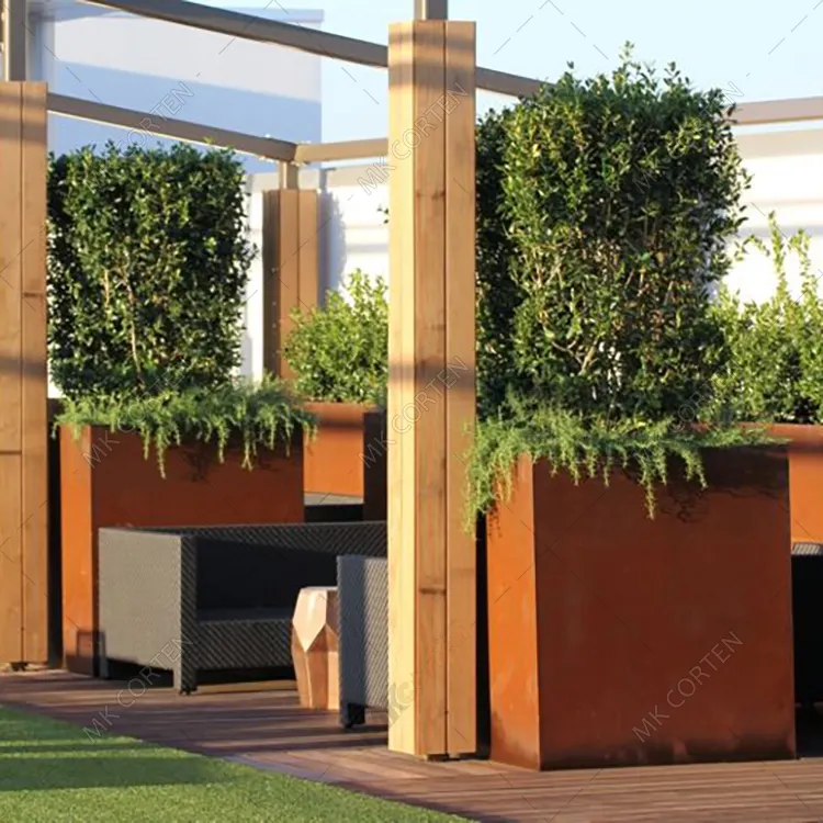 Jardim Edifício Modelagem Múltipla Intemperismo Aço Vasos Varanda Bonsai Corten Steel Planter