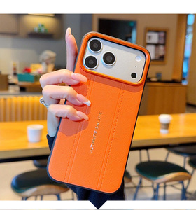 Étui de téléphone en cuir PU avec bord en silicone souple antichoc de la série <span class=keywords><strong>Orange</strong></span> Lens Extraordinary pour 17 Pro Max 16 Plus 15 Pro Max - Product Image 2