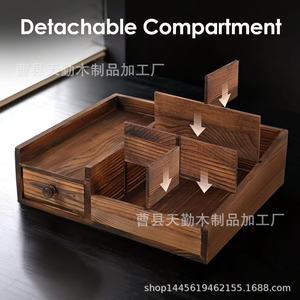 Wooden perfume <b>storage</b> <b>box</b> with <b>drawers</b>, washbasin countertop toiletries organizer, cosmetic <b>box</b> - Product Image 3