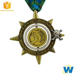 Medallones ganadores de la carrera afortunada de cobre grabado de <span class=keywords><strong>metal</strong></span> salvaje personalizado de 5k - Product Image 4