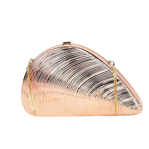 Women Fashion Shell <b>Clutch</b> Purse Elegant Stripe Evening Bag Detachable Chain Hang Bag for Wedding Guest <b>Bridesmaid</b> - Product Image 5