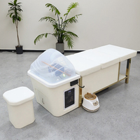 Meubles de salon de coiffure cadre en acier inoxydable shampooing lit moderne poser Thai pas de plomberie lit de lavage avec réservoir d'eau 90L