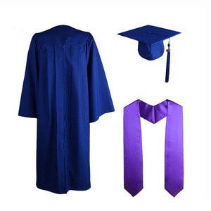 黒の卒業帽とガウン、学校向けカスタム、高品質大学卒業ユニセックスOEM制服、カラー・素材・大人・年齢別 - Product Image 2