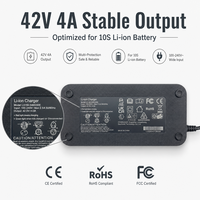 Chargeur de batterie lithium-ion professionnel Joyun 42V 4A 168W LK150-4200400 avec protection contre l'inversion de polarité pour vélo électrique