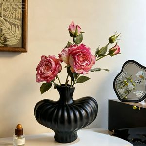 Rosas Griegas Artificiales, Ramo de Rosas de Seda con Borde Rizado, Florero Moderno, Decoración para Mesa de Boda, Decoración para el Hogar - Product Image 5