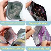 Sachets personnalisés imprimés de 3,5 g en feuille d'aluminium, anti-odeur, pour biscuits, bonbons, emballage plastique, pochette debout, fermeture éclair, sachets en mylar