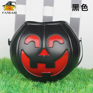 Cubo de Calabaza Fankasi, Decoración de Halloween de Plástico Verde, Contenedor de Dulces para Exteriores - Product Image 5