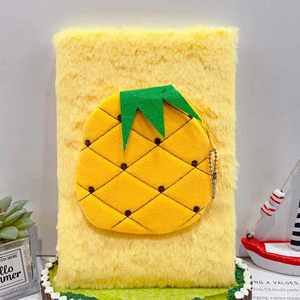 สมุดบันทึกลายสับปะรดและแตงโม2022สมุดปกผ้ากำมะหยี่พร้อมกระเป๋า - Product Image 6