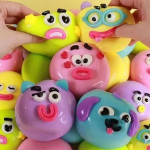 Jouet à presser Squishy DIY Curiosities Dog Face Swap, doux, malléable, à remontée lente, boîte mystère, cadeau sensoriel relaxant - Product Image 1