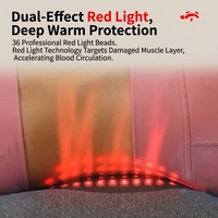 Oreiller de massage à lumière rouge, pression d'air, chauffage et vibration pour le cou et le bas du dos, soulagement des douleurs dorsales et lombaires à la maison, au bureau, en voiture et en voyage
