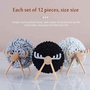 Hot Selling Sheep Shape Cup Pads Creative Felt Snowflake <b>Coasters</b> Funny Sheep Shaped Anti Slip <b>Drink</b> <b>Coasters</b> With Wooden Holder - Product Image 6