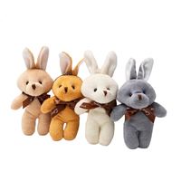 Vente en gros de 12cm de porte-clés en peluche lapin jouet mini porte-clés lapin en peluche personnalisé petite poupée porte-clés en peluche porte-clés en peluche doux
