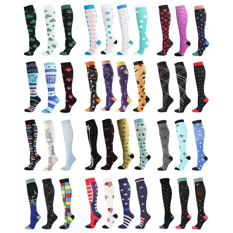 Compression Running Socks Knee High Compression Socks For Men And Women Customized Sport Stocking Socks