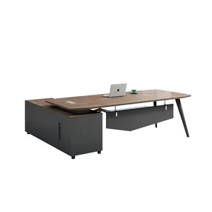 Indusitral loft style design melamine office furniture customizable sizes colors metal frame manager table