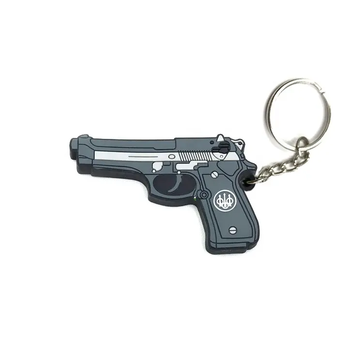 Gantungan kunci Pistol Unik Murah plastik harga grosir gantungan kunci bentuk Pistol taktis Mini mainan hadiah dekorasi portabel.