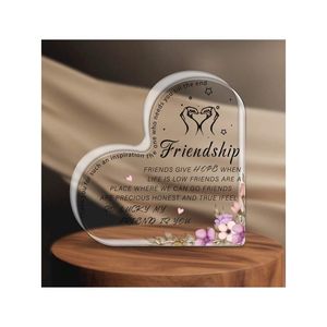 여성을위한 1pc 아크릴 하트 모양 우정 선물 친구 생일 응원 선물 기념품 및 서류 이벤트 파티 용품 R - Product Image 1