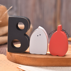 Woodentable <b>Decoration</b> Black Red Whitetiered Tray <b>Decor</b> Set <b>Halloween</b> Pumpkin Ghost Boo Sign - Product Image 3