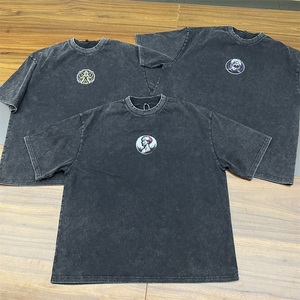 Servizio OEM T-shirt Oversize Personalizzate con Spalle Cadenti, Stampa Grafica <span class=keywords><strong>Anime</strong></span> Effetto Acido, T-shirt Vintage da Uomo in Cotone Pesante - Product Image 4