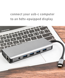 Nouveau 1000Gbps 12 en 1 Type C à 4K <span class=keywords><strong>Double</strong></span> <span class=keywords><strong>HDMI</strong></span> SD TF USB3.0 RJ45 Ethernet <span class=keywords><strong>VGA</strong></span> Audio Station d'accueil <span class=keywords><strong>Adaptateur</strong></span> Hub USB - Product Image 2