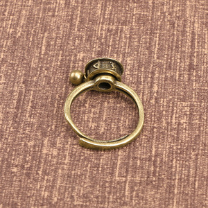Anillo de latón estilo chino con campana de <span class=keywords><strong>loto</strong></span>, mantra de seis palabras, <span class=keywords><strong>Sutra</strong></span> <span class=keywords><strong>del</strong></span> Corazón retro, para calmar la mente, para mujeres y hombres, estilo étnico envejecido - Product Image 4