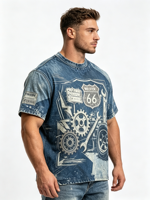 T-shirts graphiques épais 100 % coton grande taille pour hommes, délavés à l'acide, coupe oversize, vierges, personnalisables avec logo, t-shirts décontractés pour hommes