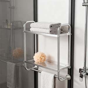 Estante de cocina de hierro, mueble de baño de pie, moderno, individual, antirrobo, para almacenamiento de toallas - Product Image 4