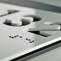 Signalétique en braille 3D en acier inoxydable, étiquettes en braille métalliques pour utilisation automobile, étanches IP65, résistantes à la corrosion, adaptées aux personnes handicapées et aveugles