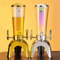 Distributeur de bière froide portable de table à 3 robinets, écologique, avec robinet, pour hôtels, restaurants, usage commercial, capacité 1,5L/2L/3L
