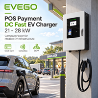 Borne de recharge commerciale EVEGO Retail Parking 21kW DC pour véhicules électriques avec terminal de point de vente, monophasé 240V, niveau 2, compteur intelligent