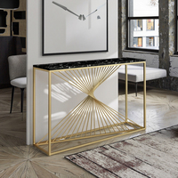 Table console d'entrée et de salon en or nordique, élégante et simple, armoire murale de présentation