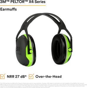 ขายส่งที่ครอบหู 3M PELTOR X4A แบบสวมศีรษะ รุ่นบาง ลดเสียงรบกวนสูง NRR 27dB อุปกรณ์ป้องกันการได้ยินแบบบาง - Product Image 2
