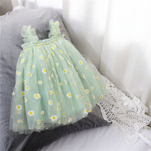 2022 Ins estate nuove ragazze senza maniche bretelle netto vestiti bambini netto principessa arcobaleno Tutu gonna bambina vestito - Product Image 1