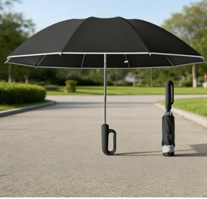 Parapluie portable à 10 baleines, nouveau design, pliage automatique en trois sections, avec poignée à boucle de verrouillage - Product Image 5