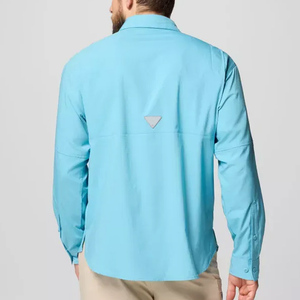 Camiseta de pesca con capucha ventilada, cuello con logo, cremallera, personalizada, de bambú, con logo UV, polo con logo, estampada por sublimación, con botones. - Product Image 3