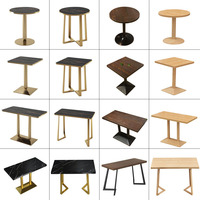 Café commercial Restaurant luxe moderne écologique pierre frittée dessus en marbre acier inoxydable or pieds Table carrée