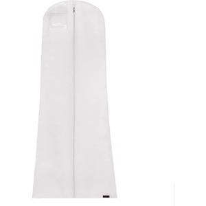 Funda protectora para vestido de novia, bolsa de almacenamiento colgante de doble capa gruesa para protección del vestido, estilo moderno en blanco y negro - Product Image 3
