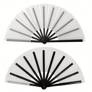 13-Inch Sublimation Blanks Carved PLASTIC RIBS KONG FU Clack Polyester <b>Fans</b> Folding <b>Hand</b> <b>Fan</b> with Carved Technique - Product Image 1