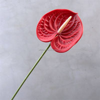 Fleur d'anthurium rouge artificielle réaliste de haute qualité L-082, faite à la main, plantes artificielles, décoration douce pour la maison, mariage, Noël