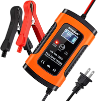 FOXSUR-Chargeur de batterie intelligent pour moto, 12V, 5A, désulfateur, réparation d'impulsion, écran LCD