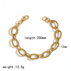สร้อยข้อมือสแตนเลสถัก316L ที่สง่างามและทันสมัยเครื่องประดับทอง18K ชุบกันน้ำ - Product Image 5