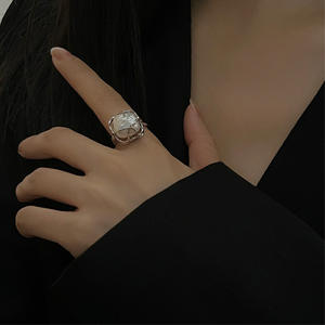 NATUNA Opal Plissee Ring Elegantes Design Quadrat Sterling Silber Perle Versprechen Custom Ringe 925 - Product Image 3