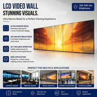 Écran mural vidéo commercial LCD 1x7 de 55 pouces à cadre fin pour salle de conférence et diffusion d'informations