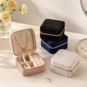 Hotsale Premium Vintage Fully Partitioned Recycled Cardboard Jewelry Packaging Kit with Zipper Closure for <b>Wedding</b> Guest Favors - Product Image 4
