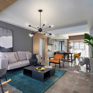 Sputnik Chandelier Đen Sắt Treo Ánh Sáng Hiện Đại Trần Gắn Thiết Bị Chiếu Sáng Giữa Thế Kỷ Pendant Đèn Cho Nhà Bếp Đảo - Product Image 4