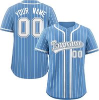 Camiseta de béisbol personalizada con rayas azules, camisetas deportivas Hipster Hip Hop, nombre del equipo personalizado, número, hombres, mujeres, jóvenes