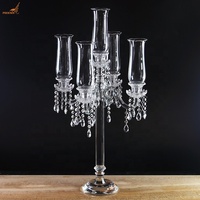 Chandelier en cristal à 5 bras et centre de table de lustre pour les mariages de Noël et de Pâques Décorations de Noël en verre