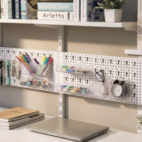 Organisateur d'outils mural compatible avec rail mural, panneau perforé personnalisable pour garage, avec accessoires pour atelier et bureau